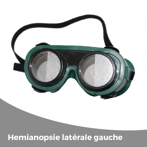 Lunettes simulant l'hémianopsie latérale