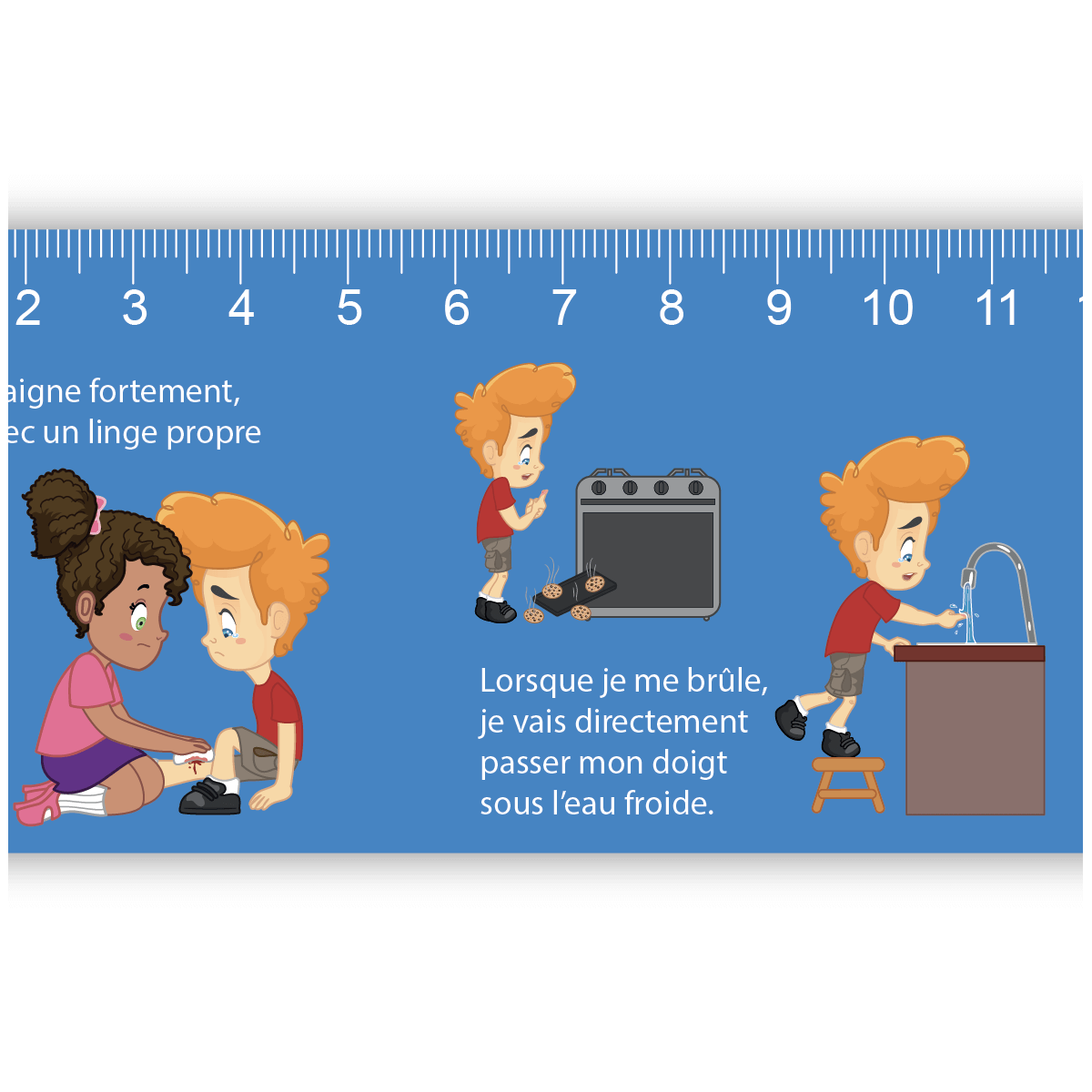 Règle pédagogique 30 cm - Les premiers secours et numéros d'urgence