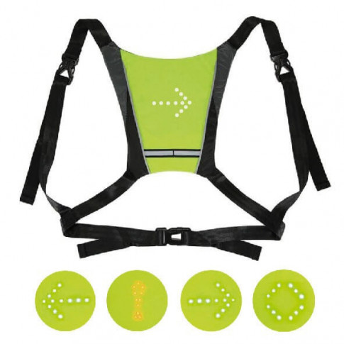 Leuchtweste für Radfahrer mit Blinkern