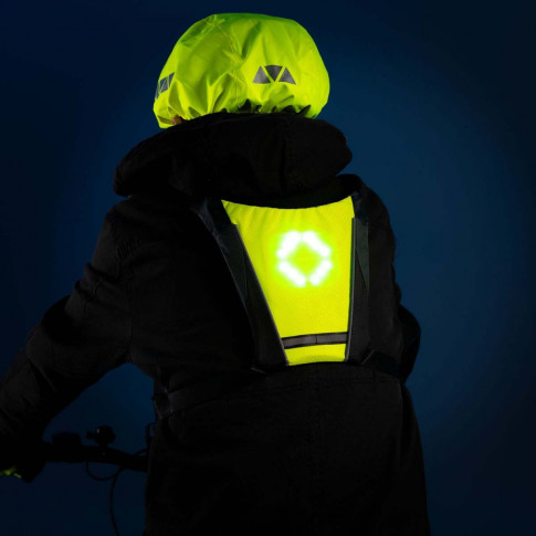 Gilet fluo vélo avec clignotant