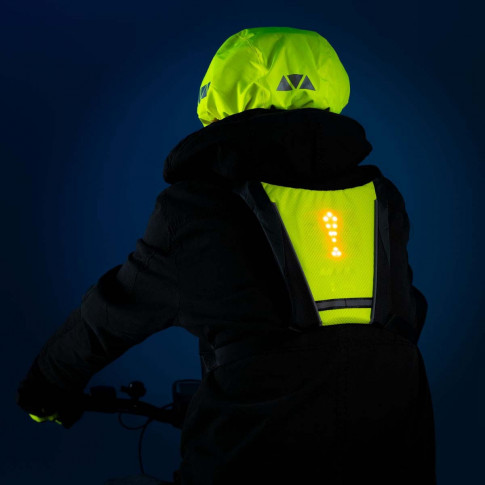 Gilet fluo vélo avec clignotant