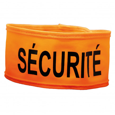 Flexible orangefarbene Armbinde aus Polyester „Sécurité”