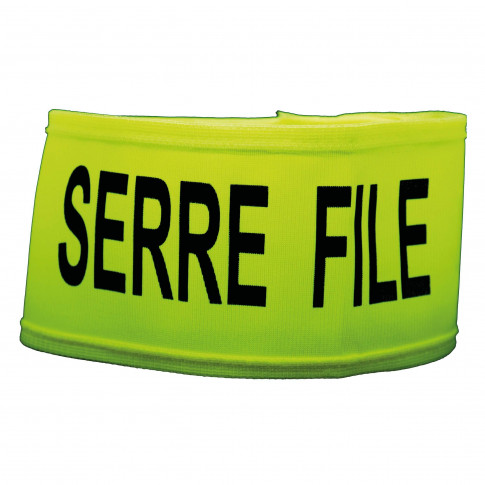 Brassard jaune souple en polyester "serre file"