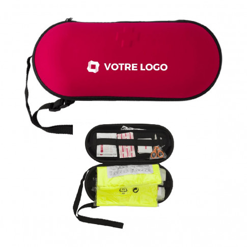 Trousse de secours avec gilet et lampe personnalisée