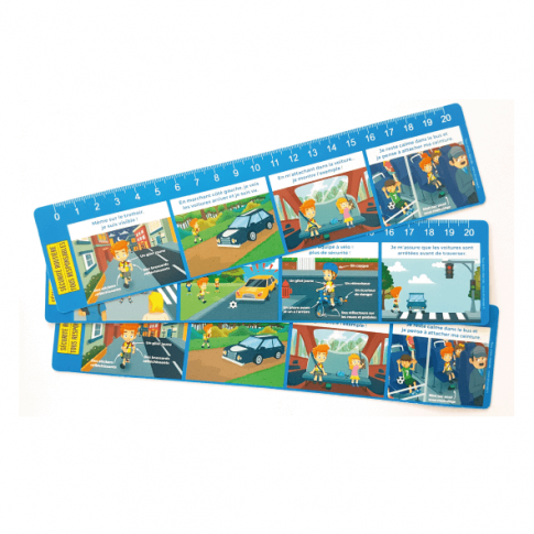20-cm-Lineal „La Sécurité Routière avec Théo” (Verkehrssicherheit mit Théo) – individuell gestaltbar