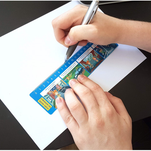 20-cm-Lineal „La Sécurité Routière avec Théo” (Verkehrssicherheit mit Théo) – individuell gestaltbar