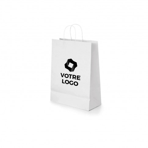 Weiße Kraftpapiertüte (kleines Format 18 x 24 cm) – Personalisierbar