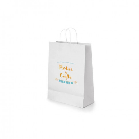 Sac en papier kraft blanc (petit format 18 x 24 cm) - Personnalisable