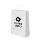 Tasche aus weißem Kraftpapier (großes Format 24 x 31 cm) – Personalisierbar