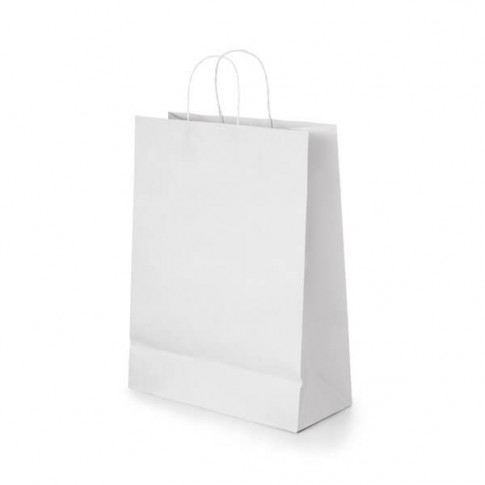 Sac en papier kraft blanc (grand format 24 x 31 cm) - Personnalisable