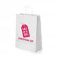 Tasche aus weißem Kraftpapier (großes Format 24 x 31 cm) – Personalisierbar