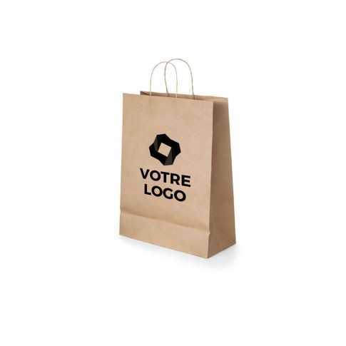 Tasche aus naturbelassenem Kraftpapier (kleines Format 18 x 24 cm) – Personalisierbar