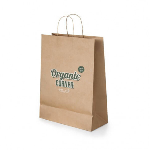 Sac en papier kraft naturel (grand format 24 x 31 cm) - Personnalisable