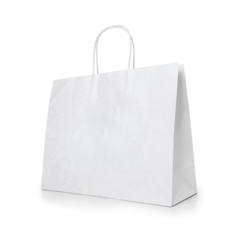 Sac en papier kraft blanc (rectangulaire) - Personnalisable