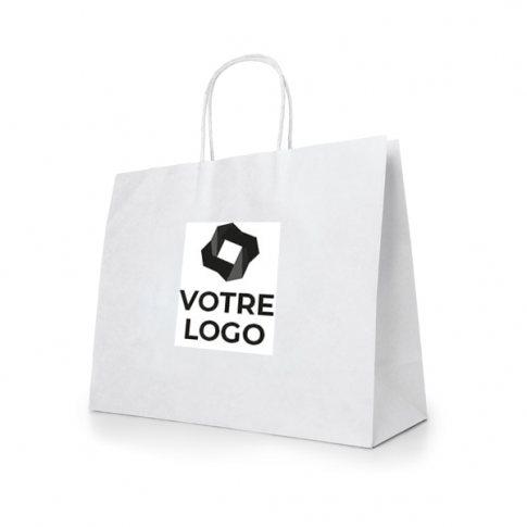 Weiße Kraftpapiertüte (rechteckig) – individuell gestaltbar