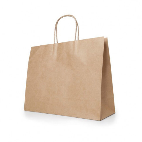 Sac en papier kraft naturel (rectangulaire) - Personnalisable