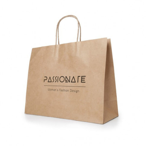 Sac en papier kraft naturel (rectangulaire) - Personnalisable