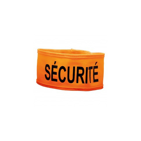 Brassard orange souple en polyester "sécurité"