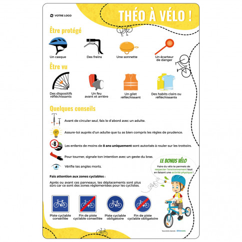 Starres Lehrmittel für Kinder als Radfahrer – Théo auf dem Fahrrad!