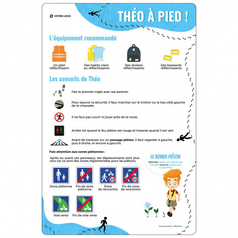 Starres Lehrmittel für Kinder als Fußgänger – Théo zu Fuß