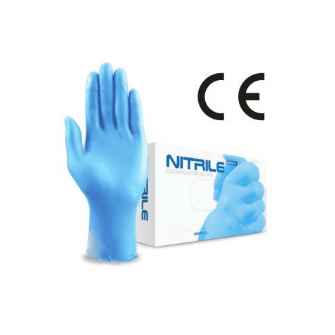 Boîte de 100 gants en nitrile bleu - EN 455