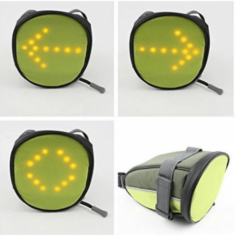 Sacoche vélo avec clignotants LED