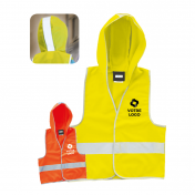 gilet de sécurité pour enfant - chasuble orange fluo pour l'école, le vélo,  la voiture