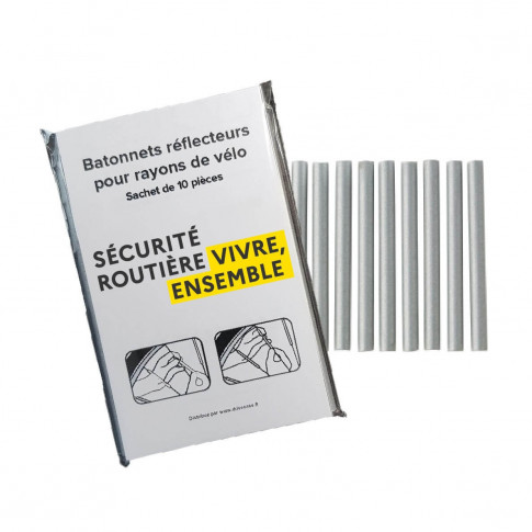 Lot de 10 réflecteurs de rayons - logo Sécurité Routière