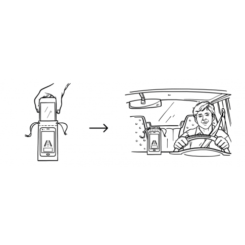 Checklaroute®-Etui zur Sensibilisierung für die Gefahren durch Smartphones, neutral