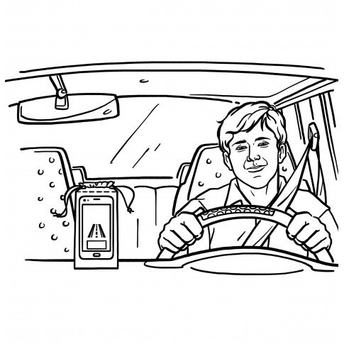 Checklaroute®-Etui zur Sensibilisierung für die Gefahren durch Smartphones, neutral