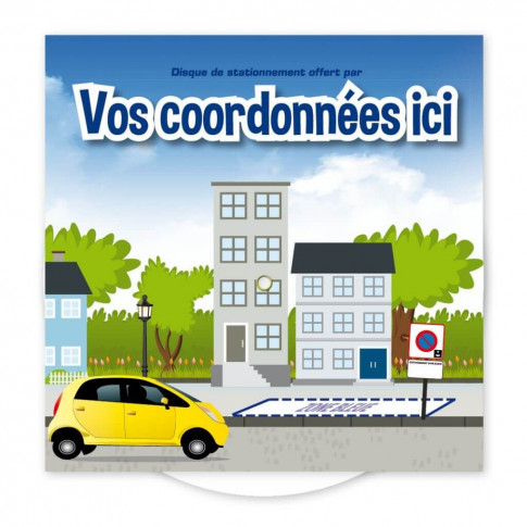 Disque de stationnement européen quadri publicitaire personnalisé