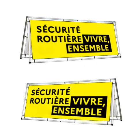 Banderole banner "Sécurité Routière" avec structure