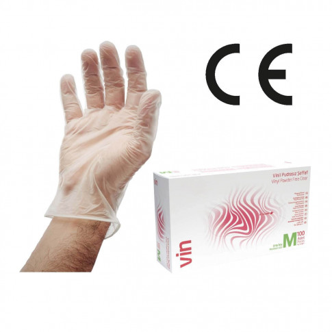 Boîte de 100 gants en vinyle translucide