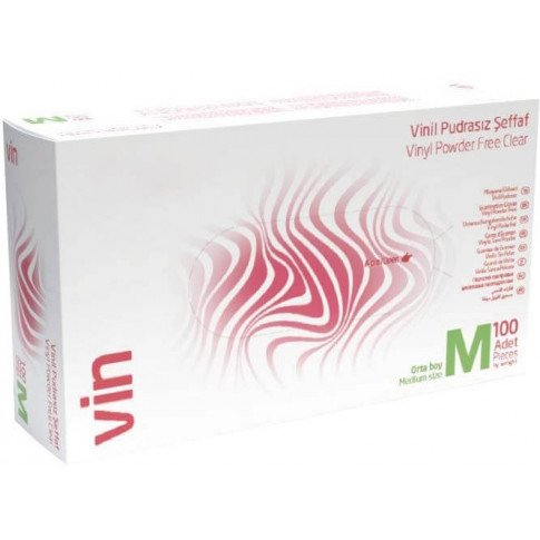 Schachtel mit 100 durchsichtigen Vinylhandschuhen