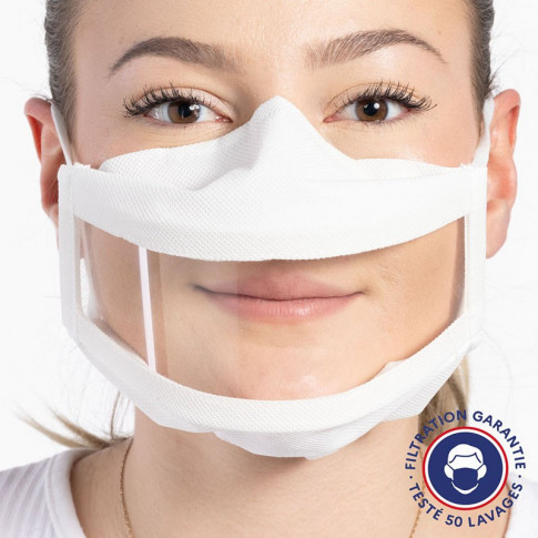 Masque transparent homologué UNS1 50 lavages