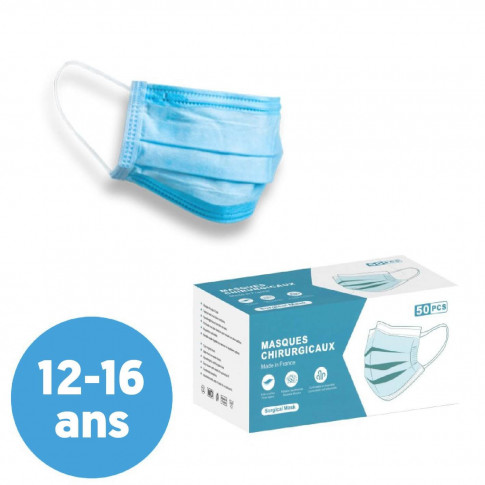 Masque chirurgical enfant type IIR - 12 à 16 ans