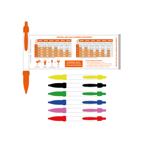Stylo déroulant "Calcul du taux d'alcoolémie" - personnalisable