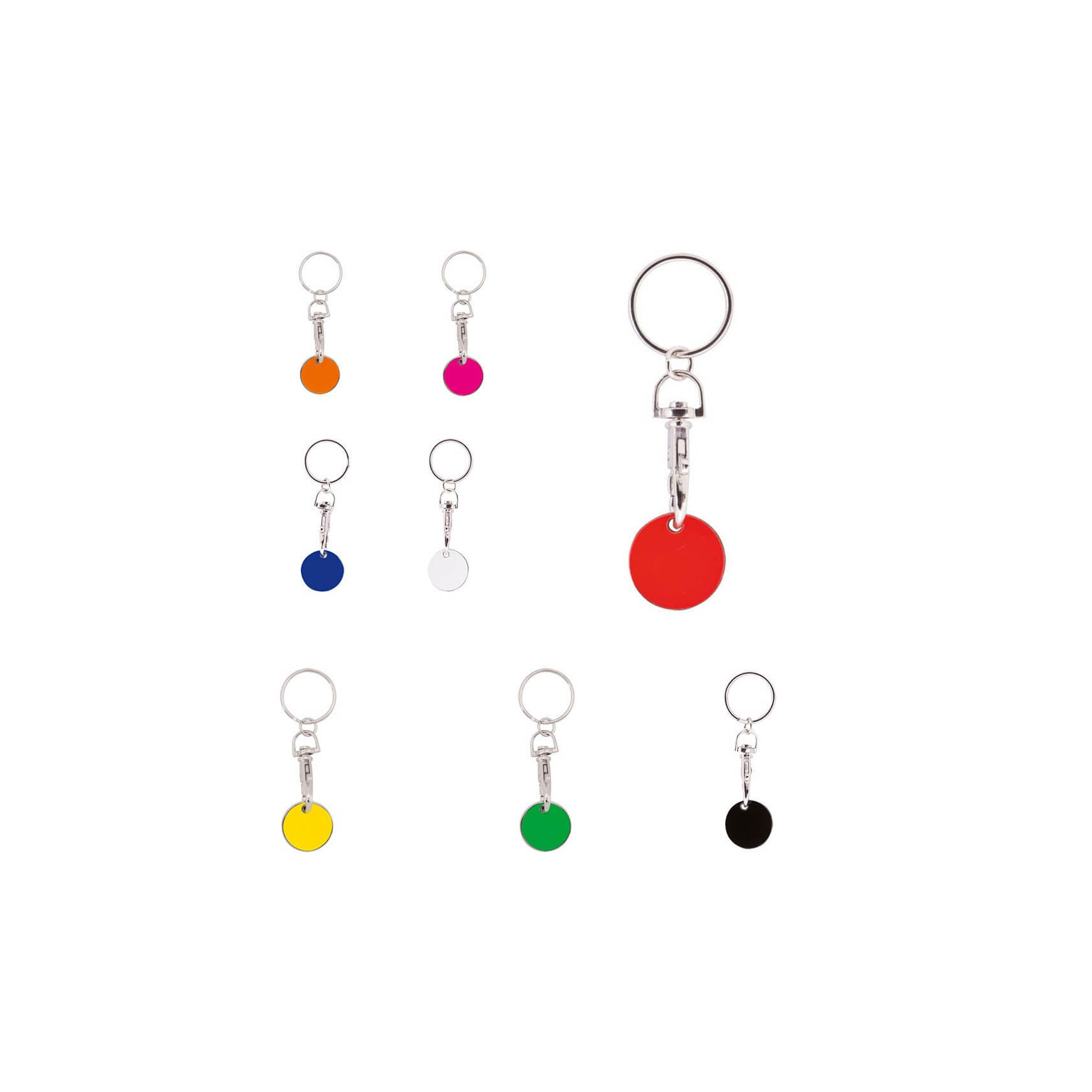 HOUDERCO 6 Porte-clés Jetons Pour Caddie – Acier Inoxydable, Couleurs Vives – Pour Chariots De Courses, Clés, Porte-monnaie – Pratique Et élégant