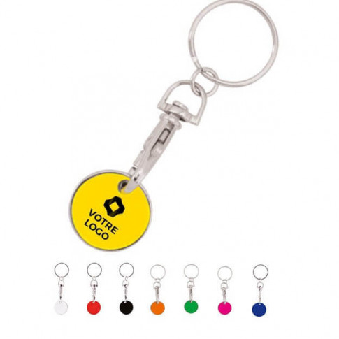 Porte-clés jeton de caddie de couleur personnalisable