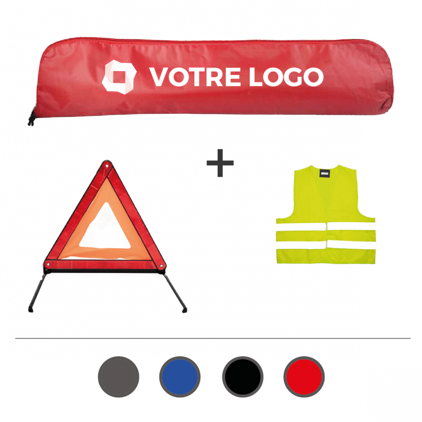 INCAR - Pack securite Triangle Gilet avec Housse