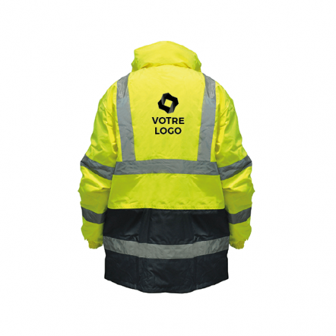 Parka fluo reflechissante personnalisee EN20471 haute visibilite