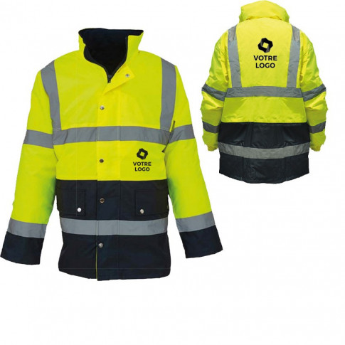 Reflektierender und personalisierbarer Parka in Neonfarben