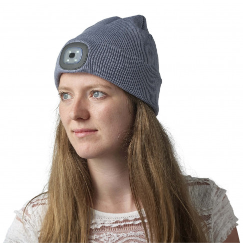 Acryl-Mütze mit Stirnlampe