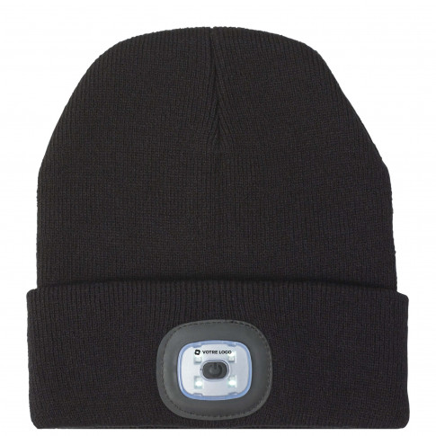 Acryl-Mütze mit Stirnlampe