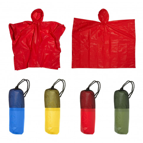 Poncho réutilisable à boutons avec pochette