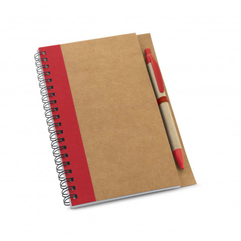 Notizbuch und Kugelschreiber aus recyceltem Karton und Papier, individuell gestaltbar