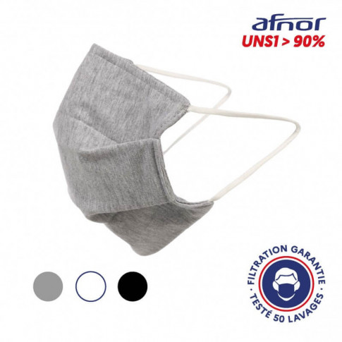 Masque alternatif AFNOR lavable +50 fois (barrette nasale)