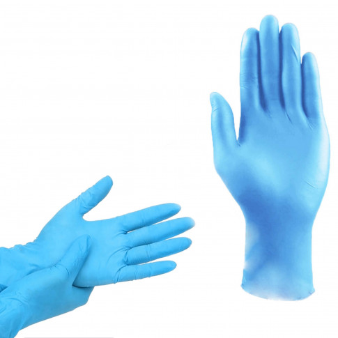 Boîte de 100 gants en nitrile bleu - EN 455