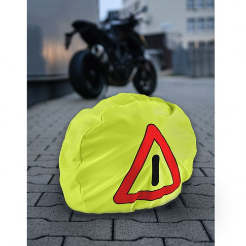 Housse de casque pour moto avec triangle de pré-signalisation