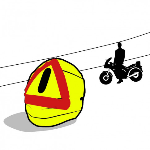 Housse de casque pour moto avec triangle de pré-signalisation